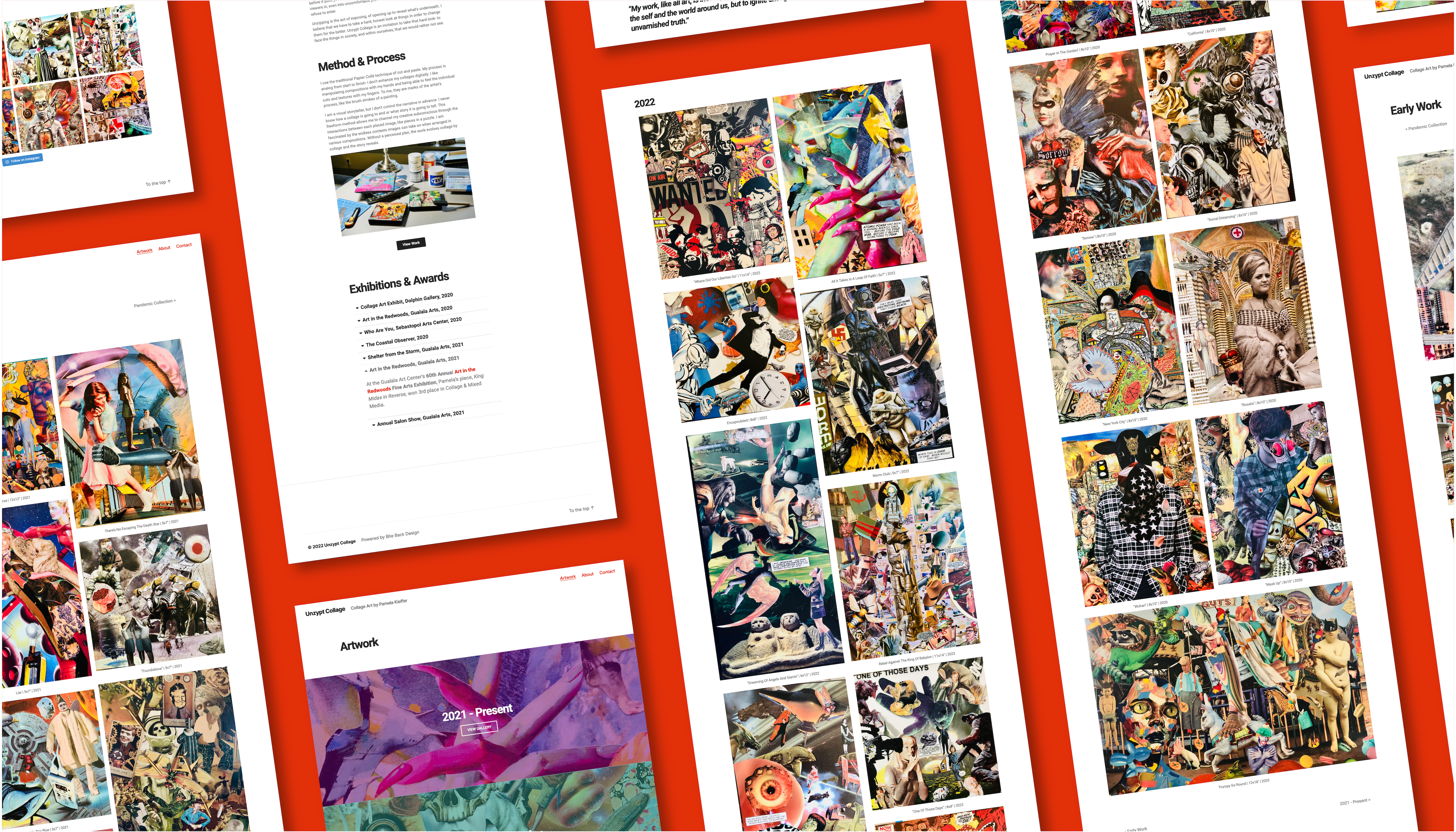 Unzypt Collage Web Design